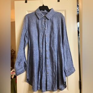 Flax linen button up tunic